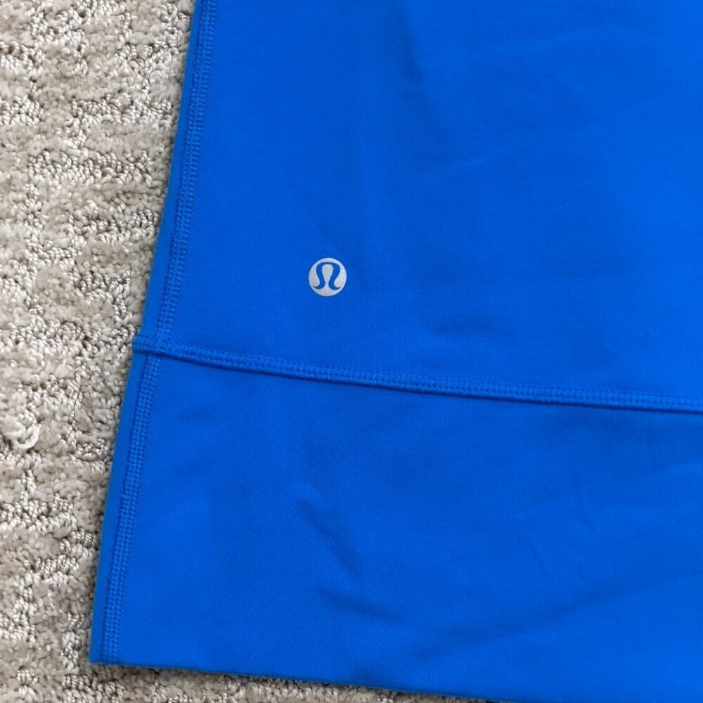 Lululemon Blue Full Zip Yoga Jacket Striped Sleeves | Fitted Athletic Layer - Picture 16 of 16